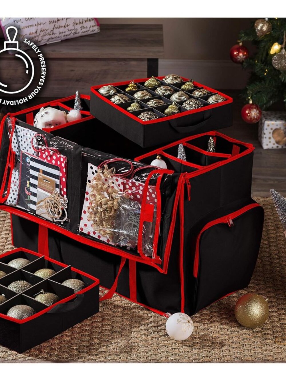All in One Christmas Ornament Storage Box & Decoration Container - Easy Access R - Picture 2 of 8